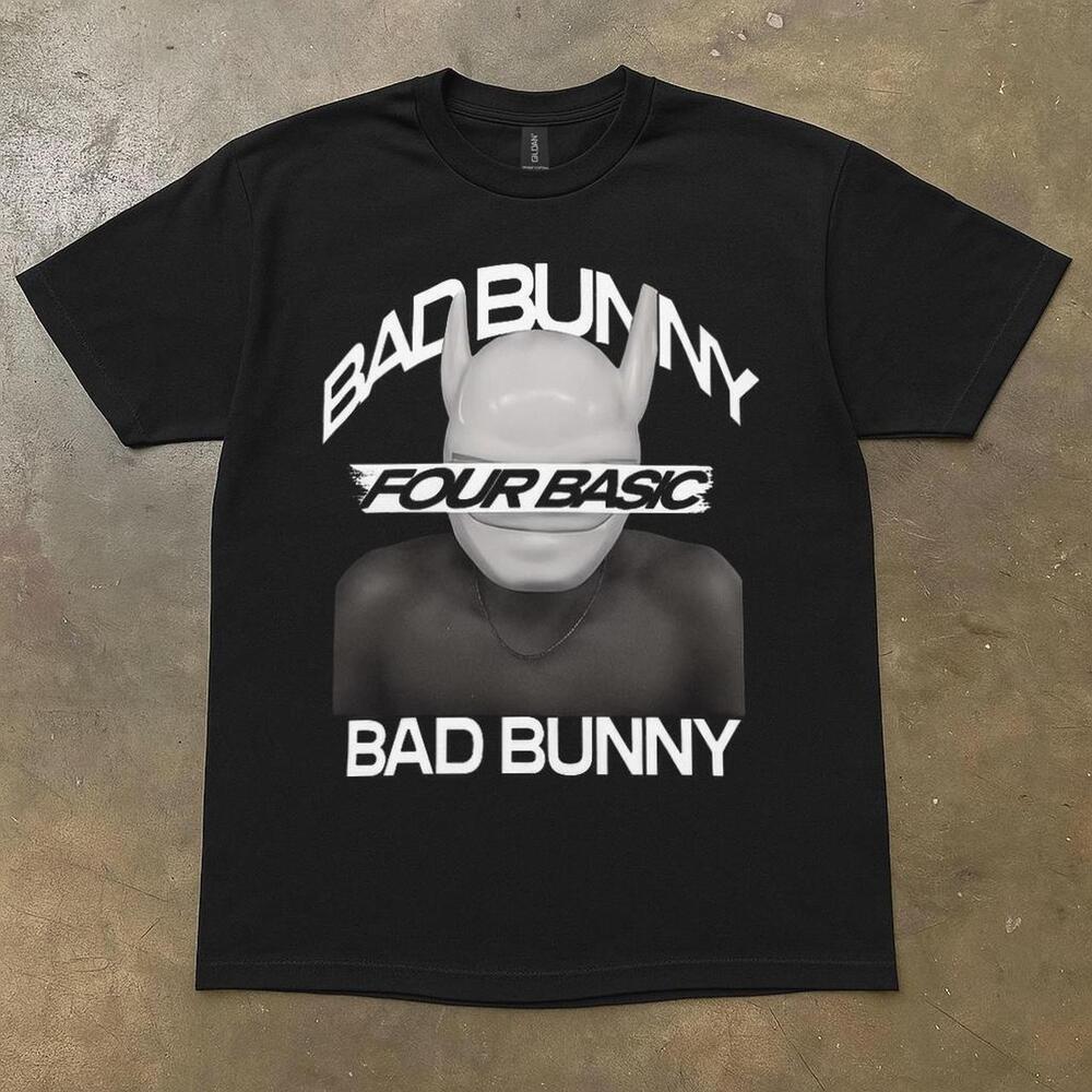 Black Bad Bunny Four Basic Bad Bunny T Shirt